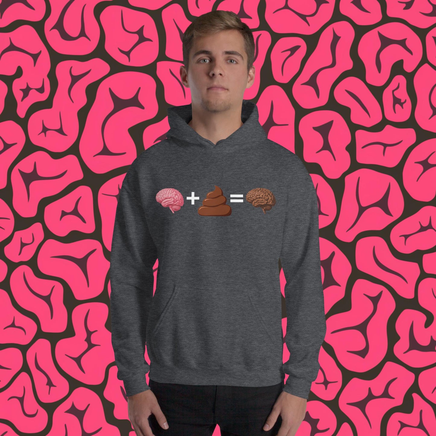 Shit For Brains Funny Math Equation Unisex Hoodie Dark Heather Hoodies Brains Life Math Next Cult Brand