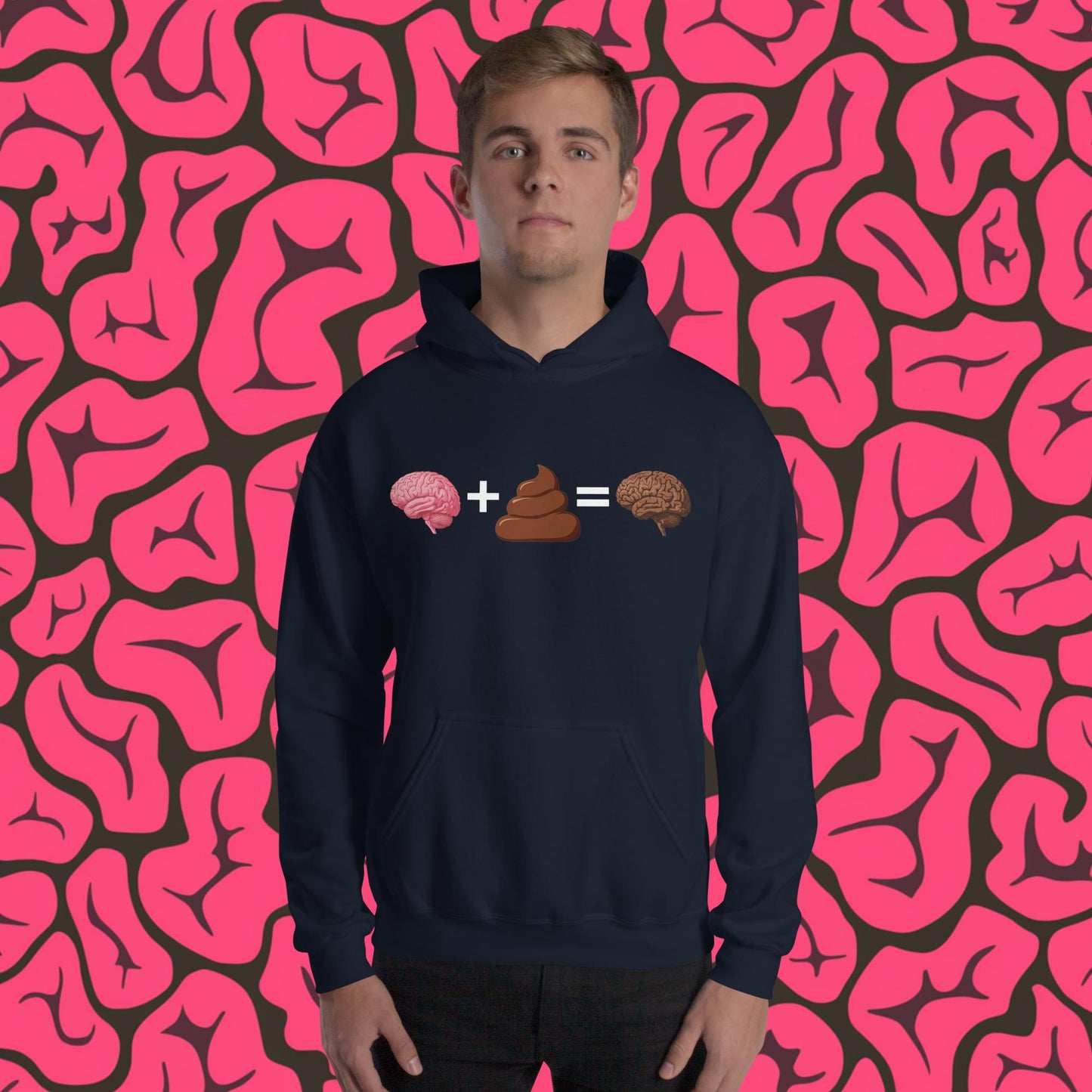 Shit For Brains Funny Math Equation Unisex Hoodie Navy Hoodies Brains Life Math Next Cult Brand