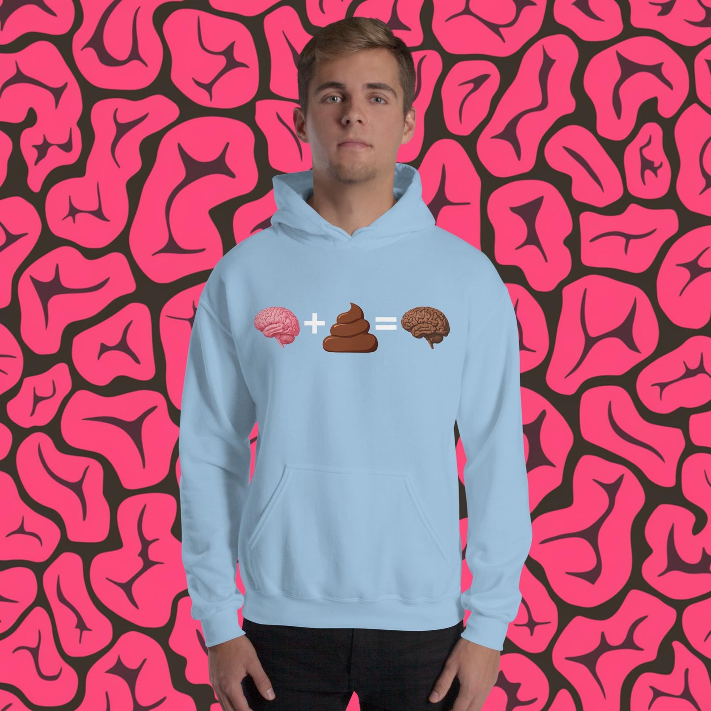 Shit For Brains Funny Math Equation Unisex Hoodie Light Blue Hoodies Brains Life Math Next Cult Brand