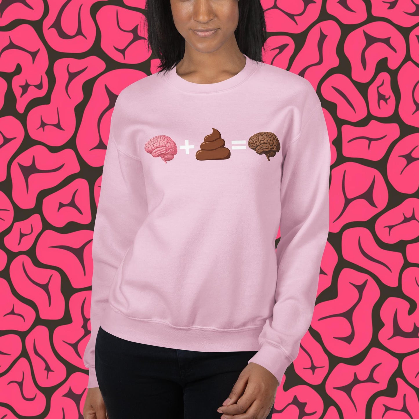 Shit For Brains Funny Math Equation Unisex Sweatshirt Light Pink Sweatshirts Brains Life Math Next Cult Brand