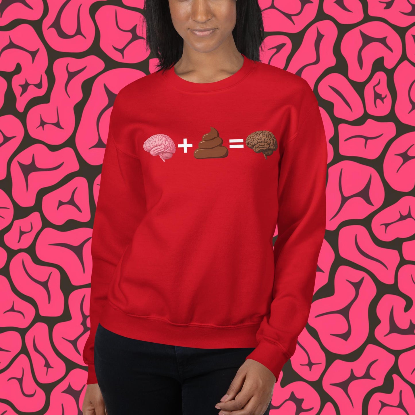 Shit For Brains Funny Math Equation Unisex Sweatshirt Red Sweatshirts Brains Life Math Next Cult Brand