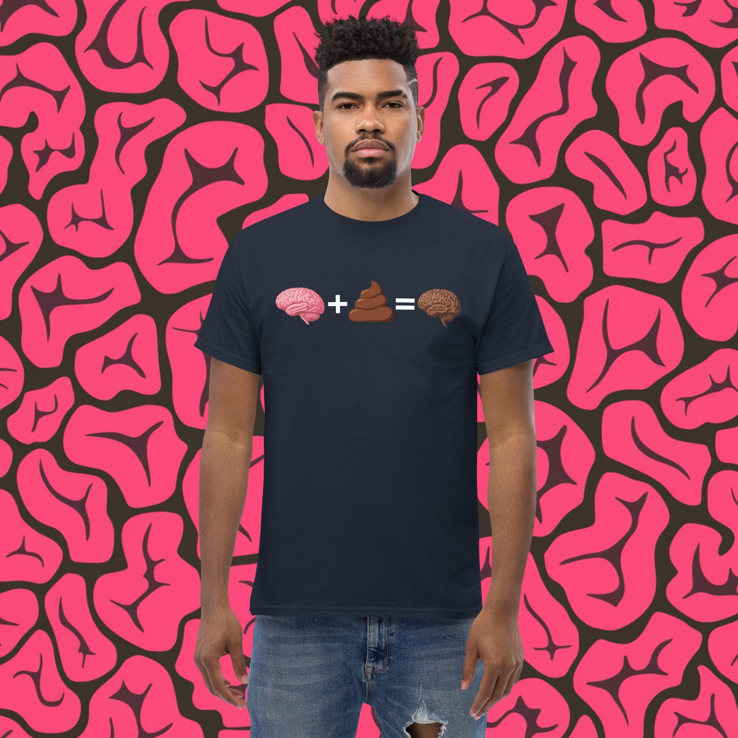 Shit For Brains Funny Math Equation Unisex tee Navy T-shirts Brains Life Math Next Cult Brand