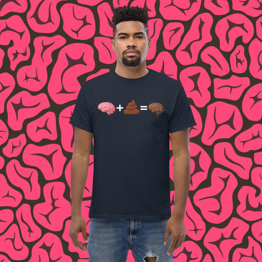 Shit For Brains Funny Math Equation Unisex tee Navy T-shirts Brains Life Math Next Cult Brand