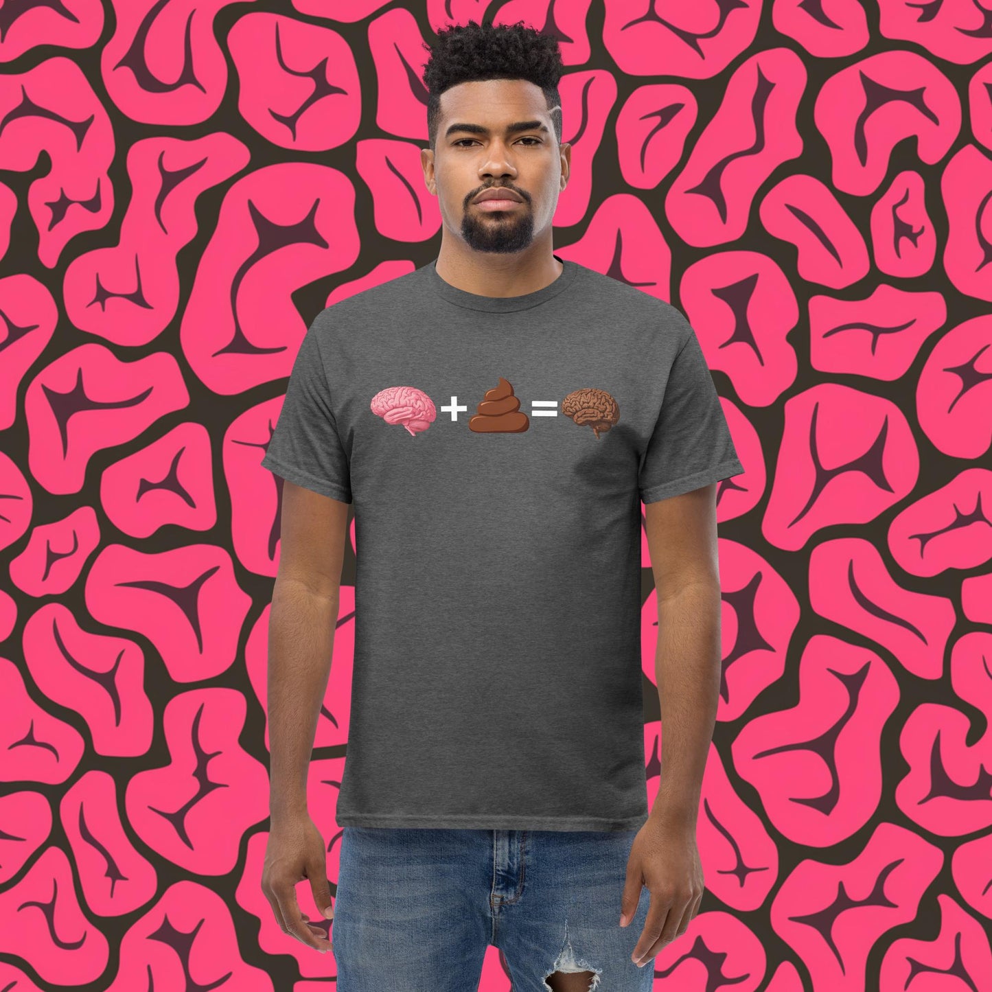 Shit For Brains Funny Math Equation Unisex tee Dark Heather T-shirts Brains Life Math Next Cult Brand