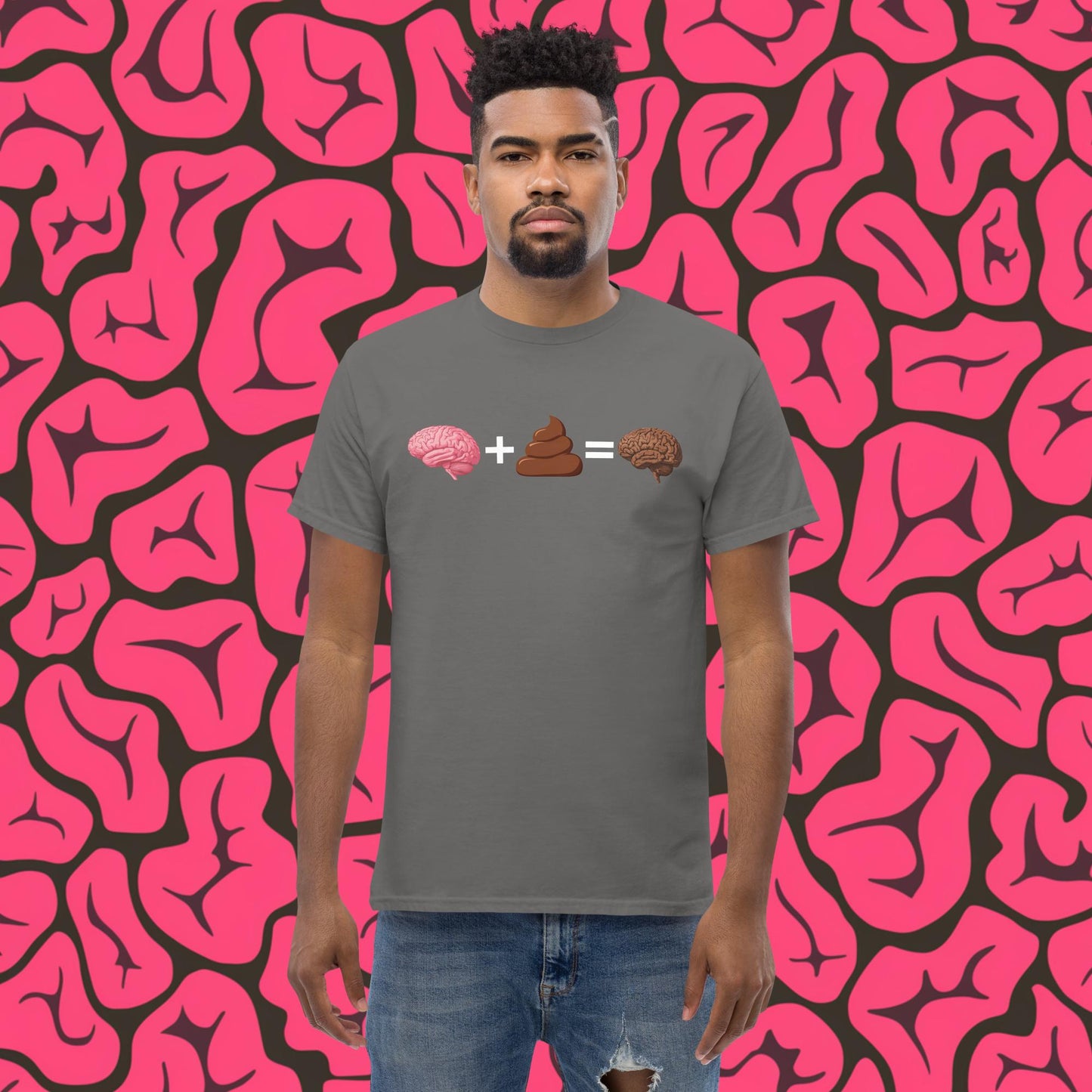 Shit For Brains Funny Math Equation Unisex tee Charcoal T-shirts Brains Life Math Next Cult Brand