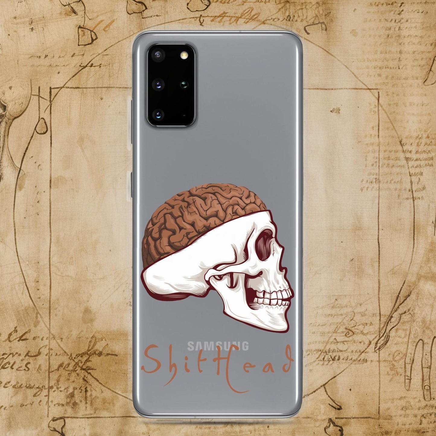 ShitHead Funny Leonardo da Vinci Drawing Clear Case for Samsung Samsung Galaxy S20 Plus Mobile Phone Cases Brains Feelings Leonardo da Vinci Life Next Cult Brand