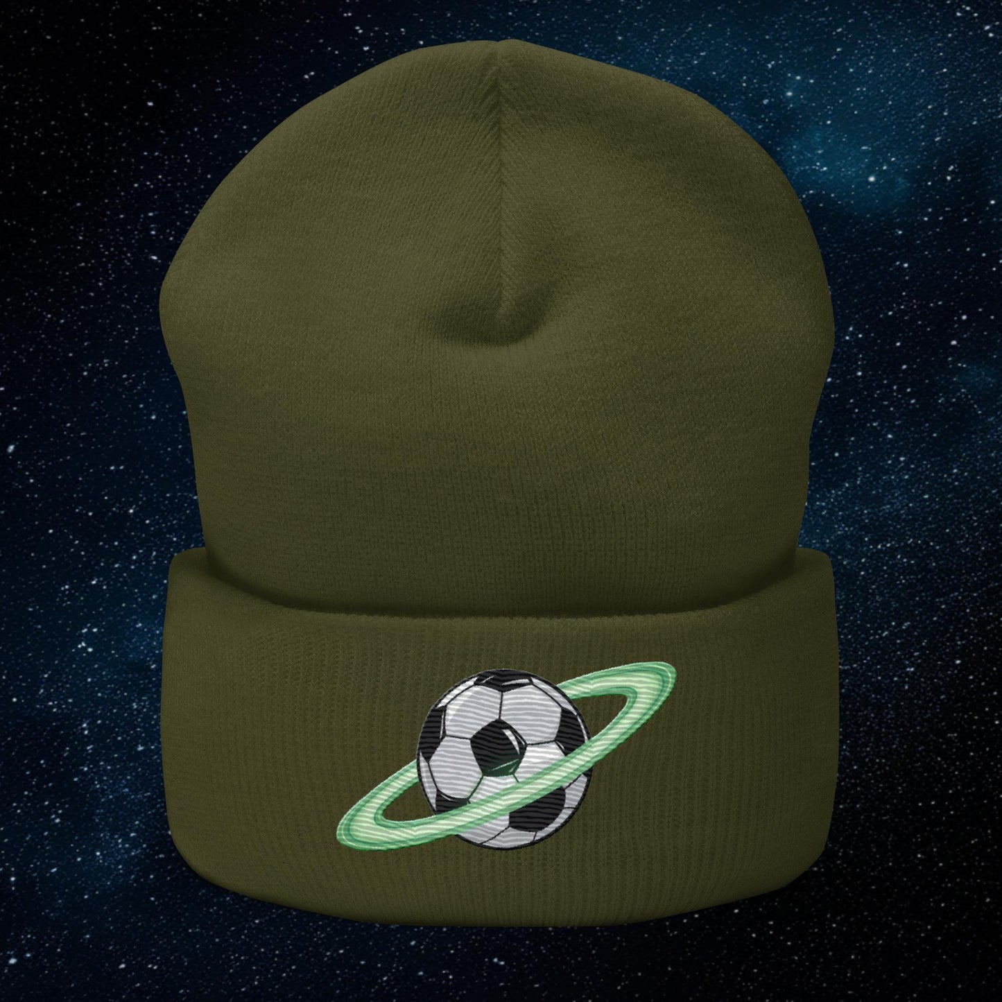 Soccer Planet Football World Cuffed Beanie Olive Hats Football Next Cult Brand