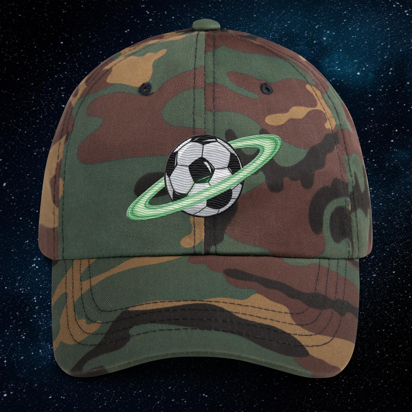 Soccer Planet Football World Dad hat Green Camo Hats Football Next Cult Brand