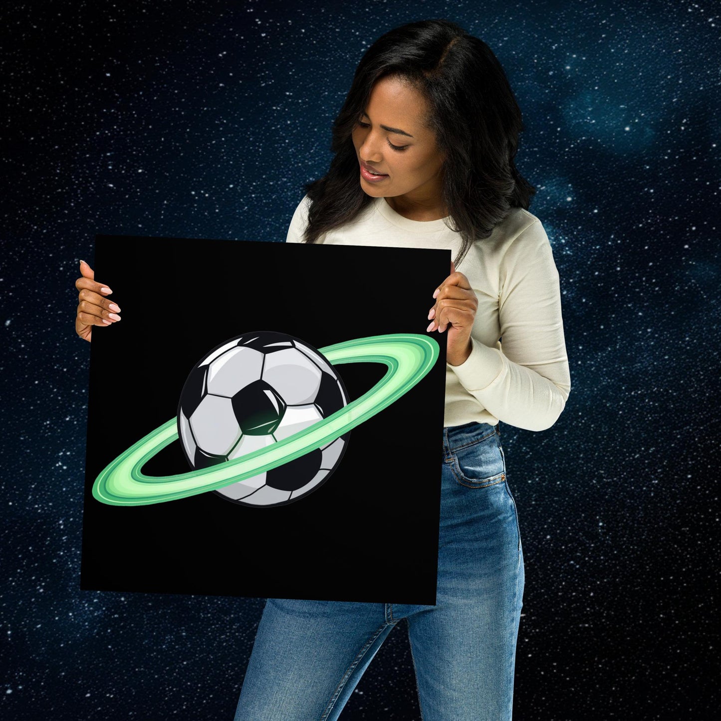 Soccer Planet Football World Poster 16″×16″ Posters Football Next Cult Brand