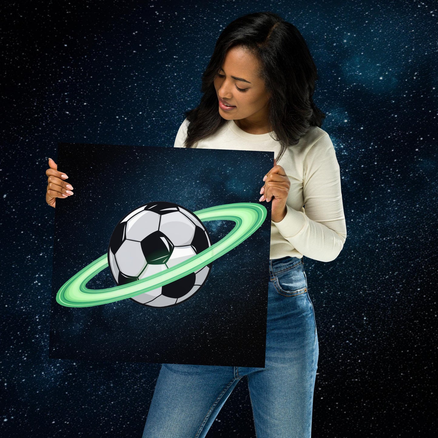 Soccer Planet Football World Poster 16″×16″ Posters Football Next Cult Brand