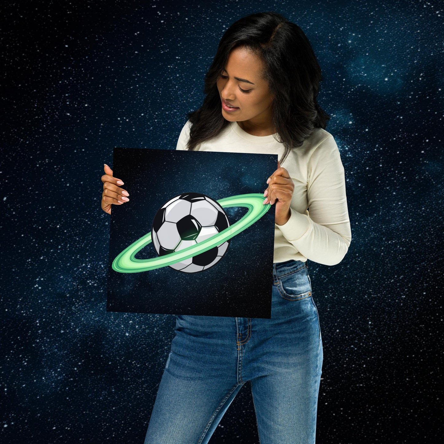 Soccer Planet Football World Poster 12″×12″ Posters Football Next Cult Brand