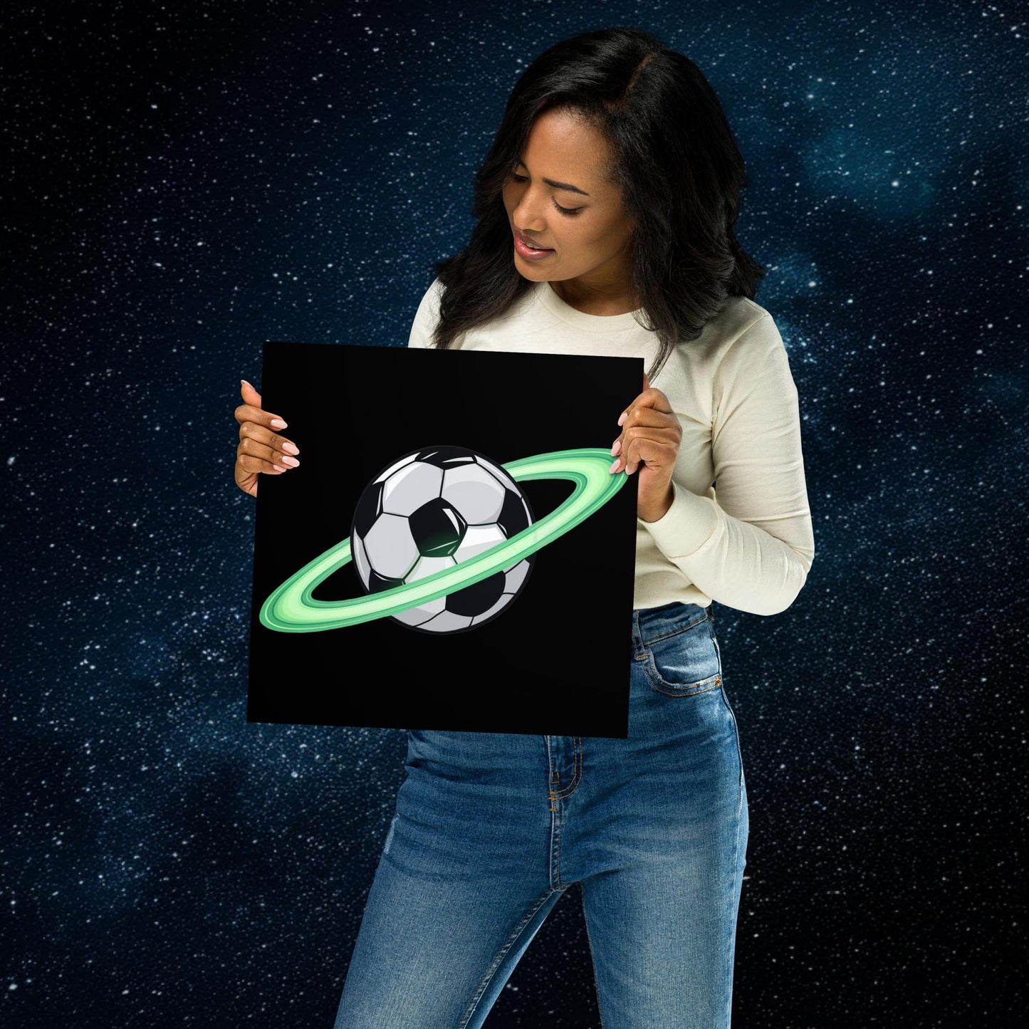 Soccer Planet Football World Poster 12″×12″ Posters Football Next Cult Brand