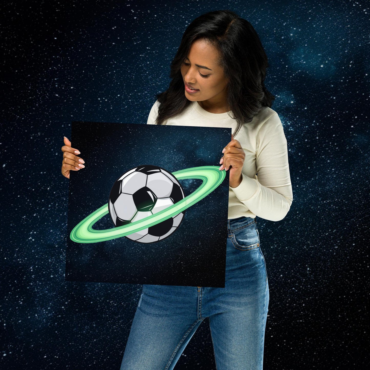 Soccer Planet Football World Poster 14″×14″ Posters Football Next Cult Brand