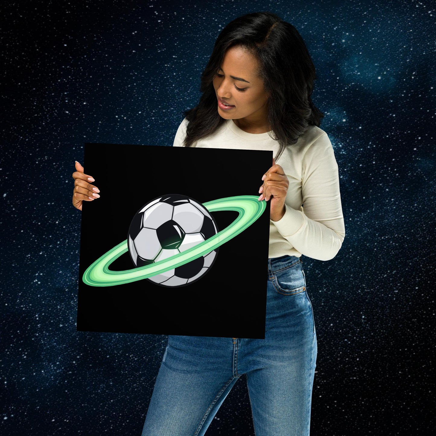 Soccer Planet Football World Poster 14″×14″ Posters Football Next Cult Brand
