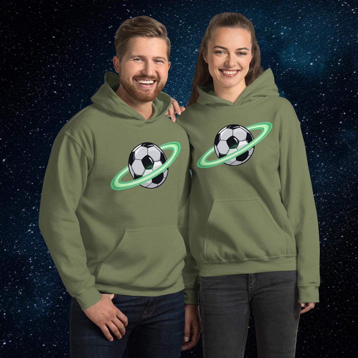 Soccer Planet Football World Unisex Hoodie Military Green Hoodies Football Next Cult Brand