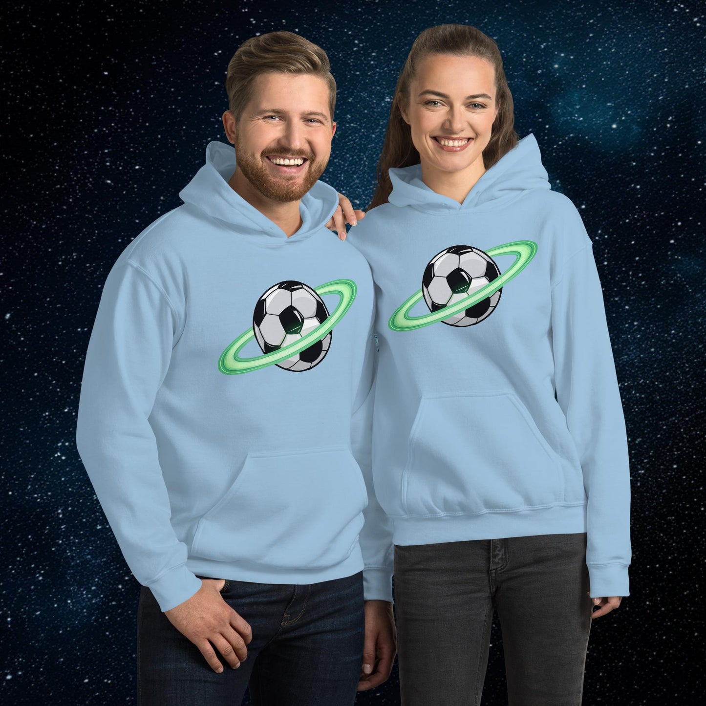 Soccer Planet Football World Unisex Hoodie Light Blue Hoodies Football Next Cult Brand