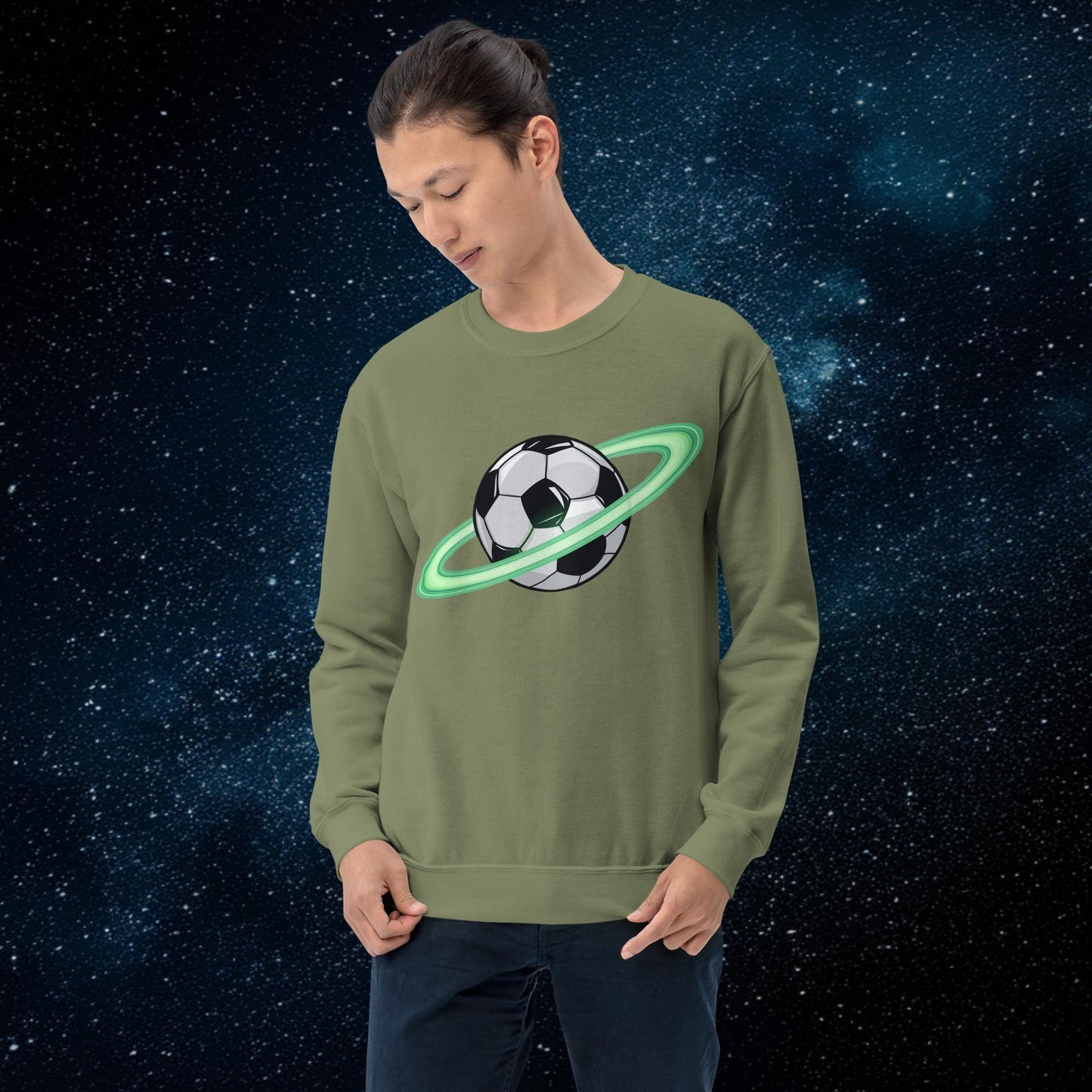 Soccer Planet Football World Unisex Sweatshirt Military Green Sweatshirts Football Next Cult Brand