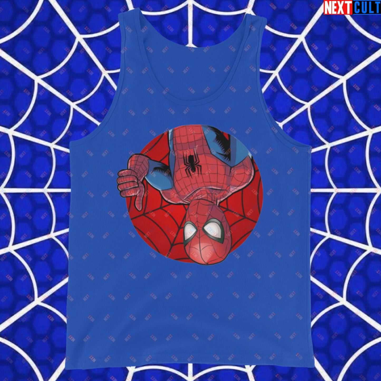 Spider Boy Vault Boy Fallout Funny Meme Cartoon Mashup Tank Top True Royal Tank Tops Avengers Fallout Movies Spiderman Superheroes Vault Boy Next Cult Brand