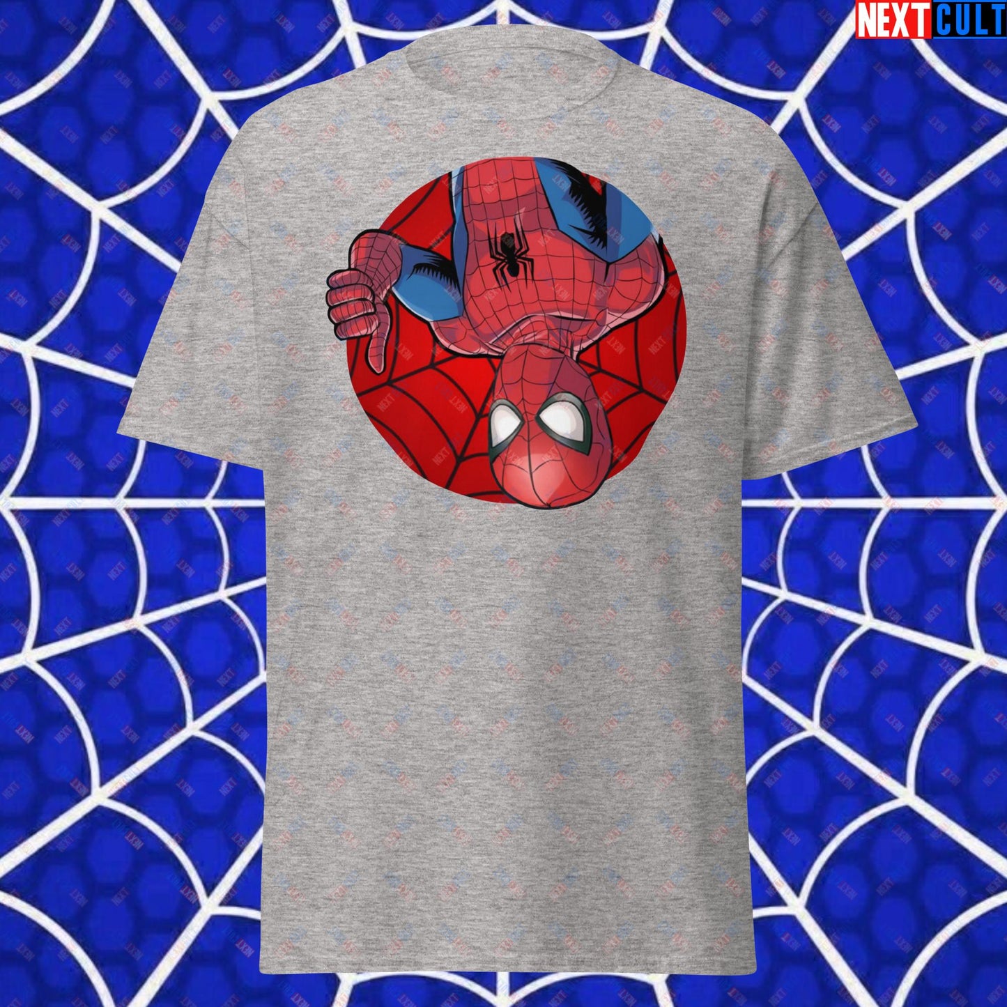 Spider Boy Vault Boy Fallout Funny Meme Cartoon Mashup Unisex classic tee Sport Grey T-shirts Avengers Fallout Movies Spiderman Superheroes Vault Boy Next Cult Brand