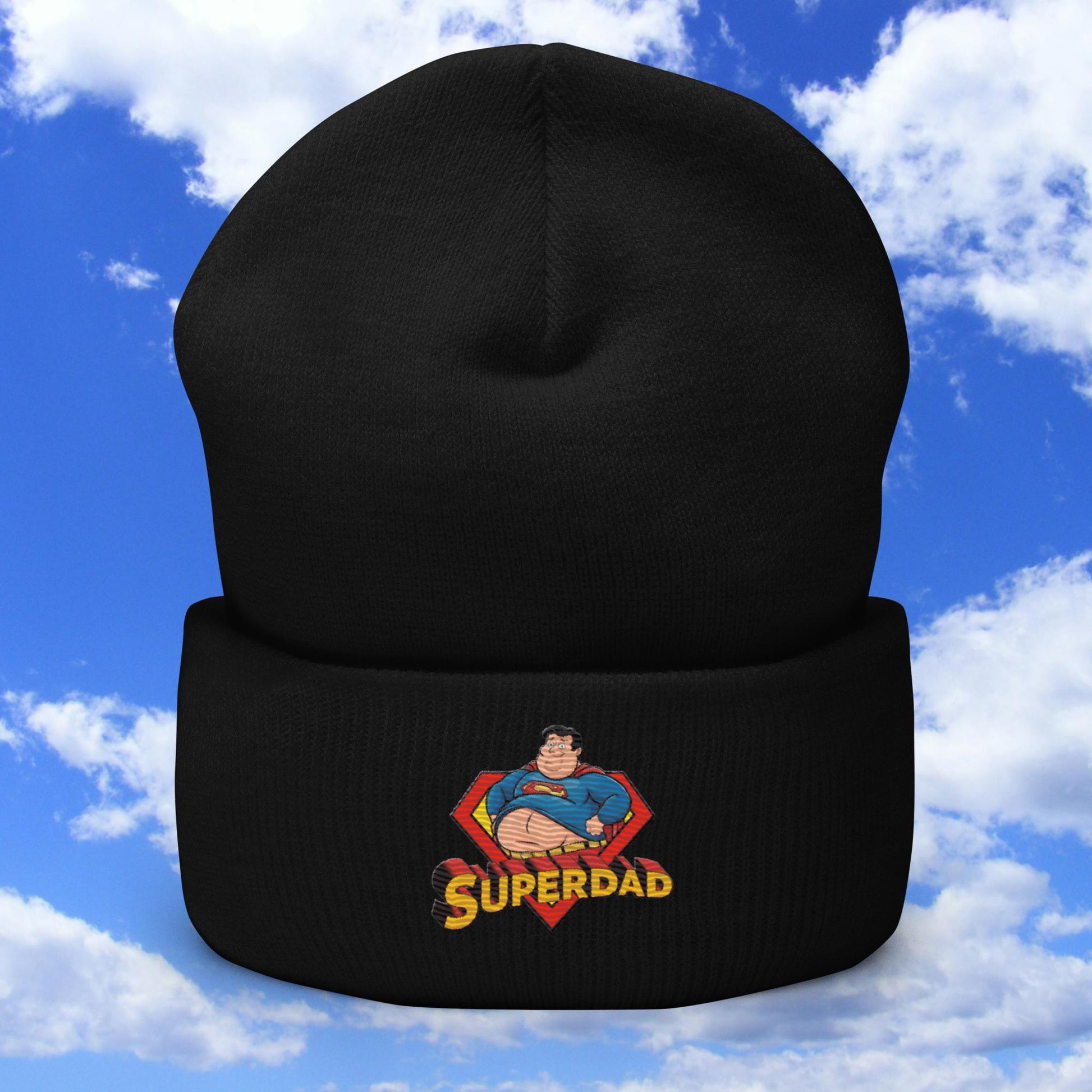 Superdad Father Fat Superhero Cuffed Beanie Black Hats Justice League Movies Superheroes Superman Next Cult Brand