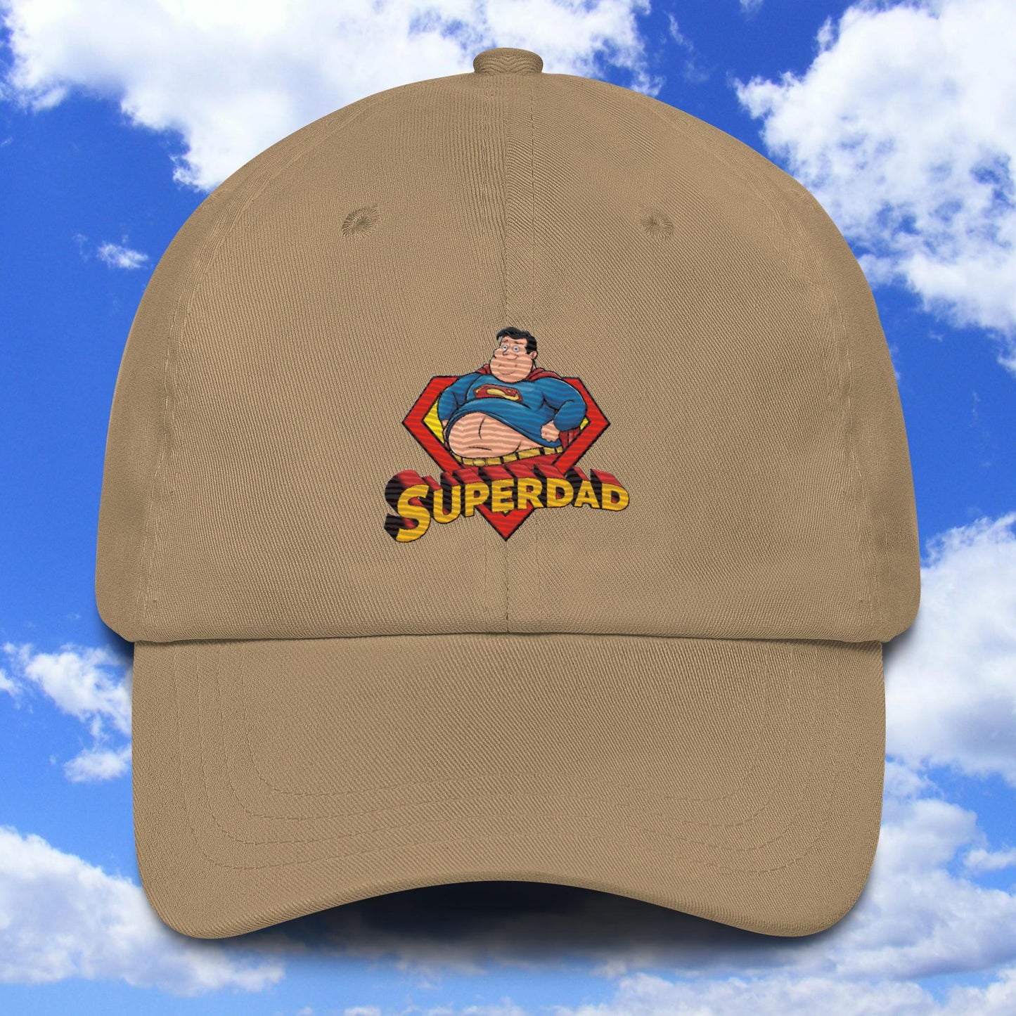 Superdad Father Fat Superhero Dad hat Khaki Hats Justice League Movies Superheroes Superman Next Cult Brand