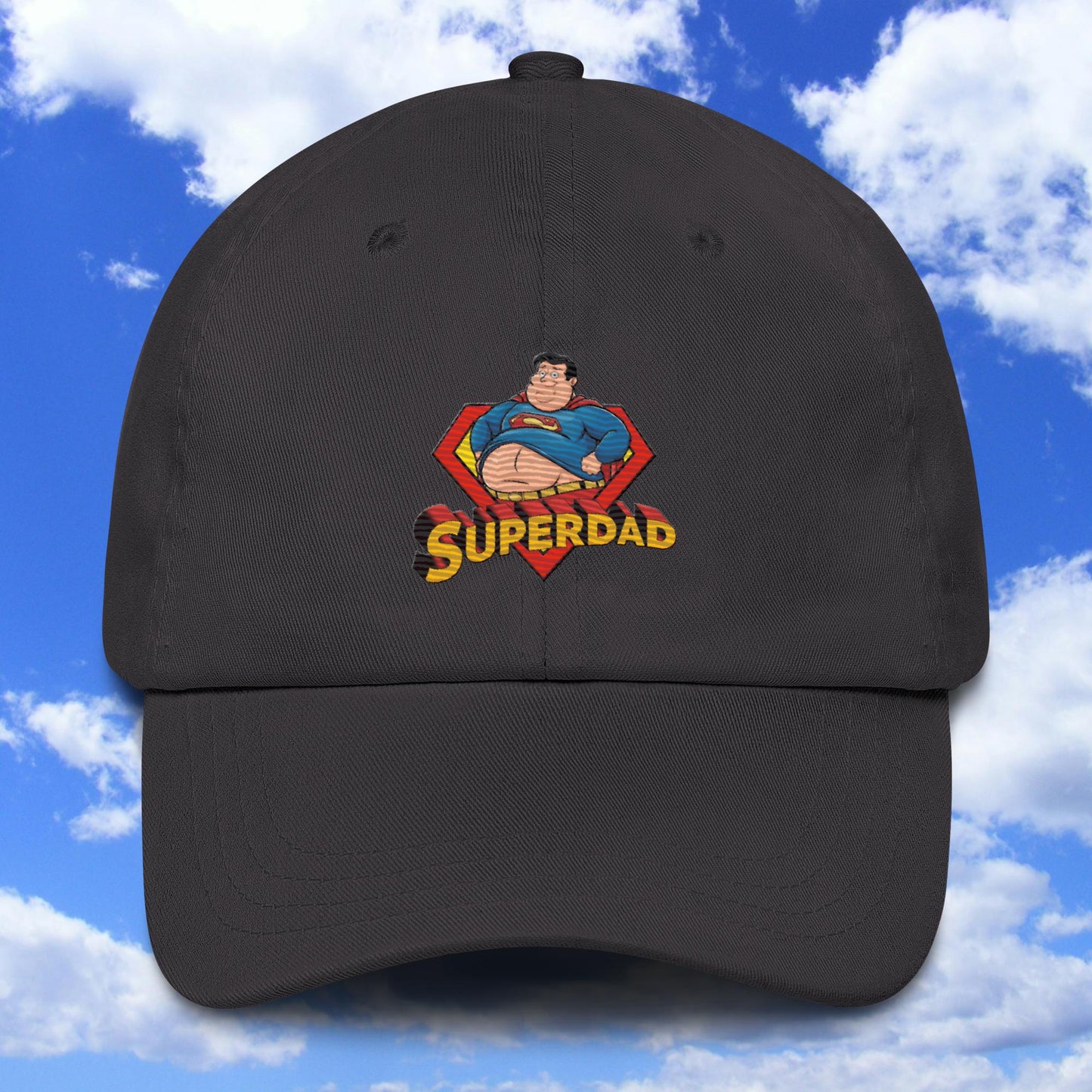 Superdad Father Fat Superhero Dad hat Dark Grey Hats Justice League Movies Superheroes Superman Next Cult Brand