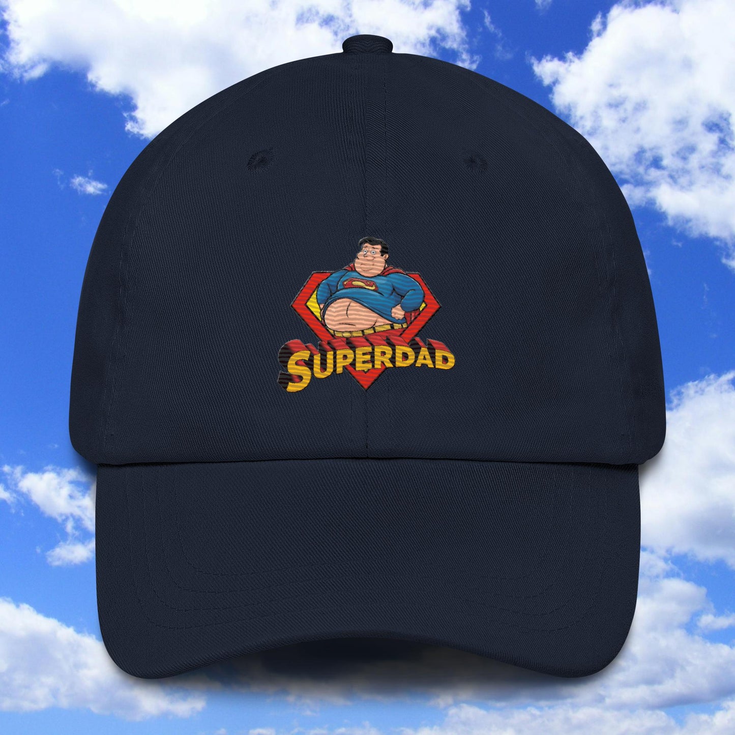 Superdad Father Fat Superhero Dad hat Navy Hats Justice League Movies Superheroes Superman Next Cult Brand