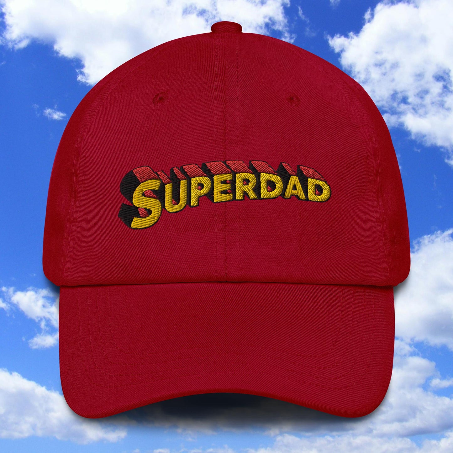 Superdad Father Superhero Dad hat Cranberry Hats Justice League Movies Superheroes Superman Next Cult Brand