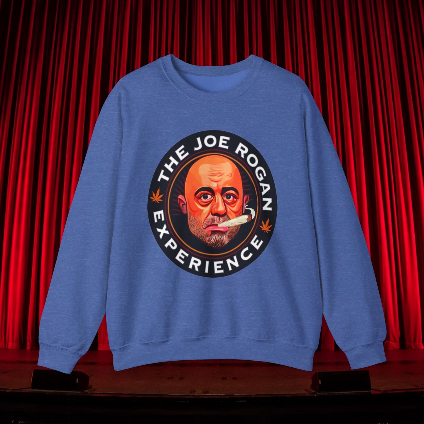 The Joe Rogan Experience Smoking Weed Marijuana Pot Funny Unisex Heavy Blend Crewneck Sweatshirt Heather Sport Royal Sweatshirts Joe Rogan Podcasts Stand-up Comedy Weed Printify