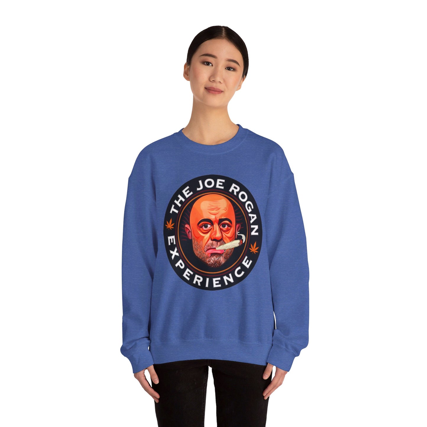 The Joe Rogan Experience Smoking Weed Marijuana Pot Funny Unisex Heavy Blend Crewneck Sweatshirt Sweatshirts Joe Rogan Podcasts Stand-up Comedy Weed Printify