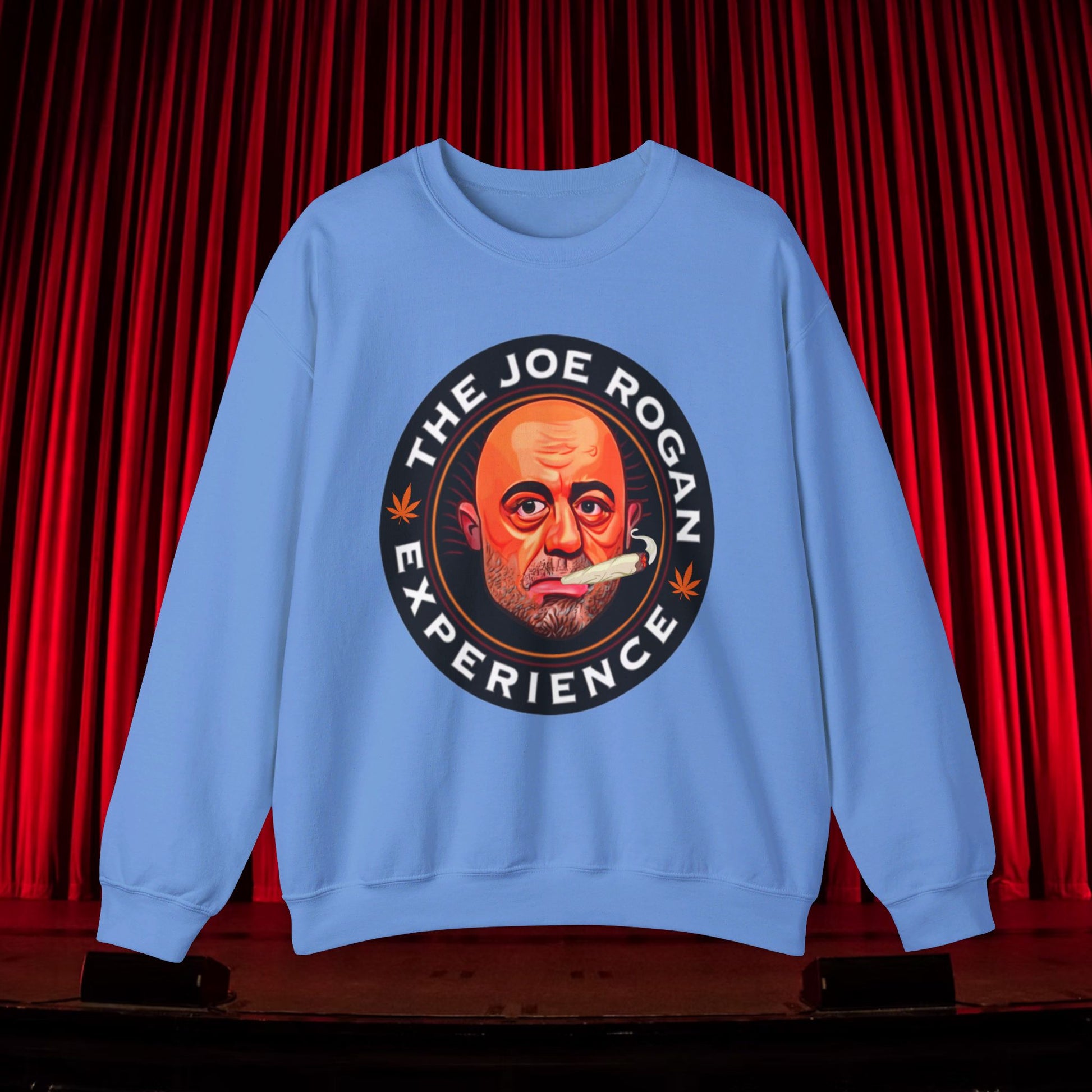 The Joe Rogan Experience Smoking Weed Marijuana Pot Funny Unisex Heavy Blend Crewneck Sweatshirt Carolina Blue Sweatshirts Joe Rogan Podcasts Stand-up Comedy Weed Printify