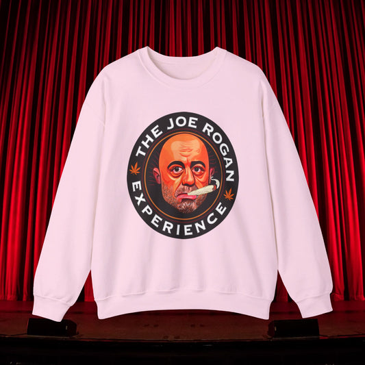 The Joe Rogan Experience Smoking Weed Marijuana Pot Funny Unisex Heavy Blend Crewneck Sweatshirt Light Pink Sweatshirts Joe Rogan Podcasts Stand-up Comedy Weed Printify