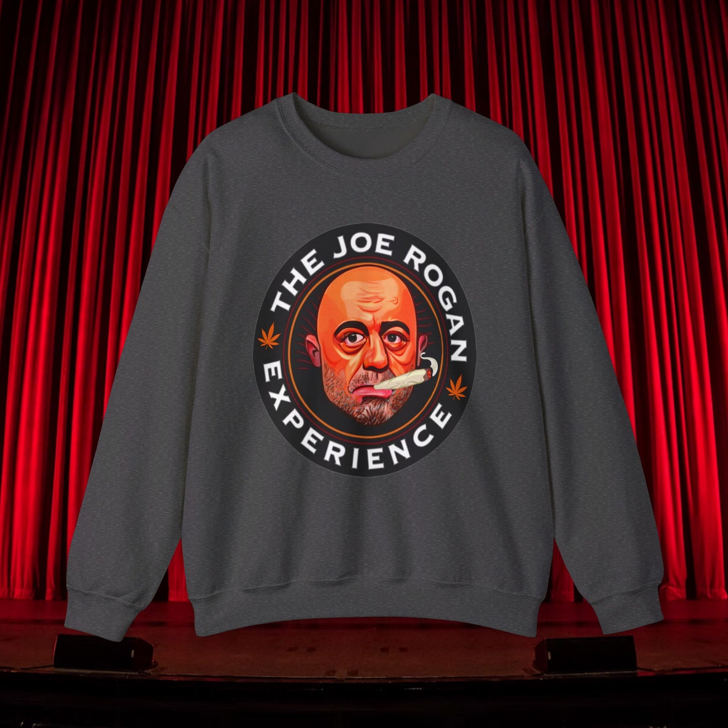 The Joe Rogan Experience Smoking Weed Marijuana Pot Funny Unisex Heavy Blend Crewneck Sweatshirt Dark Heather Sweatshirts Joe Rogan Podcasts Stand-up Comedy Weed Printify