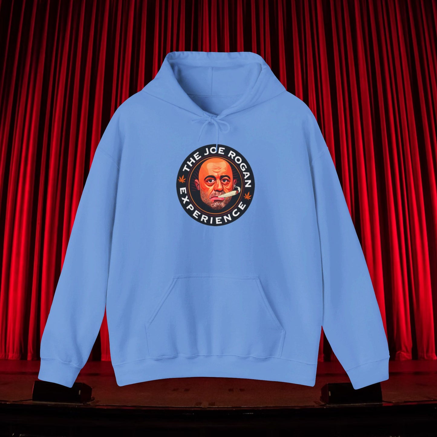 The Joe Rogan Experience Smoking Weed Marijuana Pot Funny Unisex Heavy Blend Hooded Sweatshirt Carolina Blue Hoodies Joe Rogan Podcasts Stand-up Comedy Weed Printify