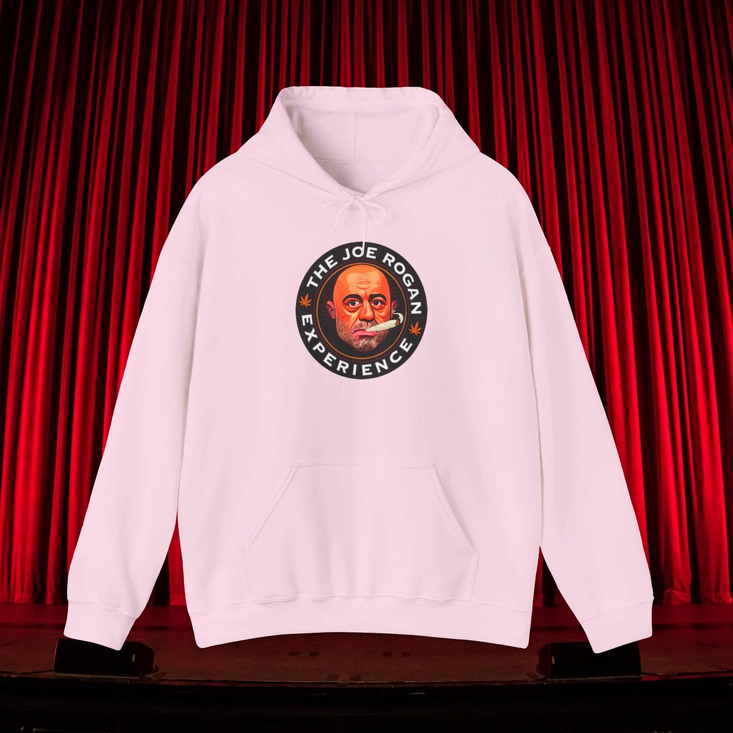 The Joe Rogan Experience Smoking Weed Marijuana Pot Funny Unisex Heavy Blend Hooded Sweatshirt Light Pink Hoodies Joe Rogan Podcasts Stand-up Comedy Weed Printify