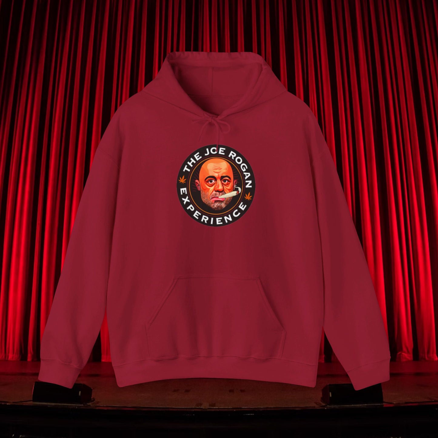 The Joe Rogan Experience Smoking Weed Marijuana Pot Funny Unisex Heavy Blend Hooded Sweatshirt Cardinal Red Hoodies Joe Rogan Podcasts Stand-up Comedy Weed Printify