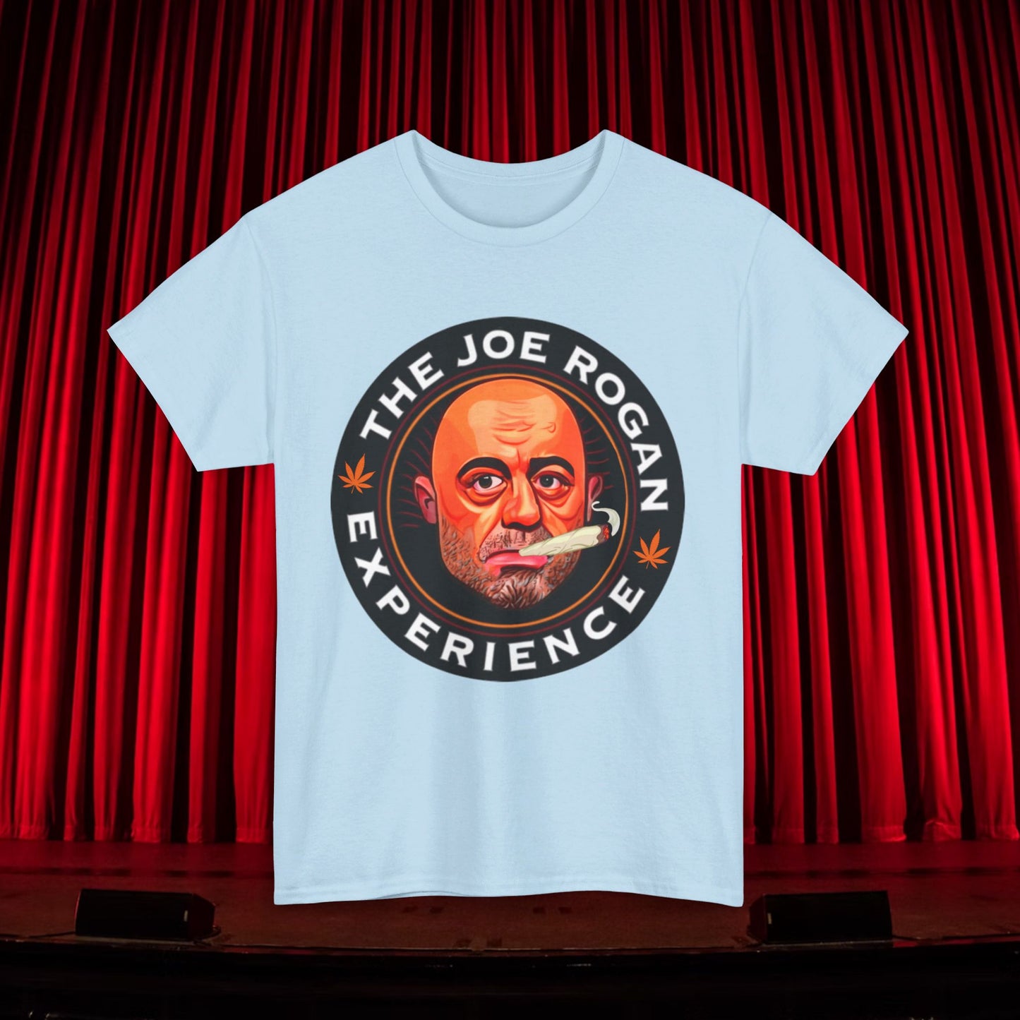 The Joe Rogan Experience Smoking Weed Marijuana Pot Funny Unisex Heavy Cotton Tee Light Blue T-shirts Joe Rogan Podcasts Stand-up Comedy Weed Printify