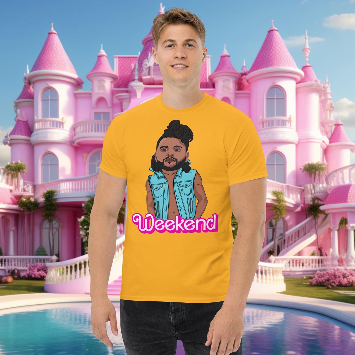 The Weeknd Ken Barbie Movie tee Gold T-shirts Barbie Music The Weeknd Next Cult Brand