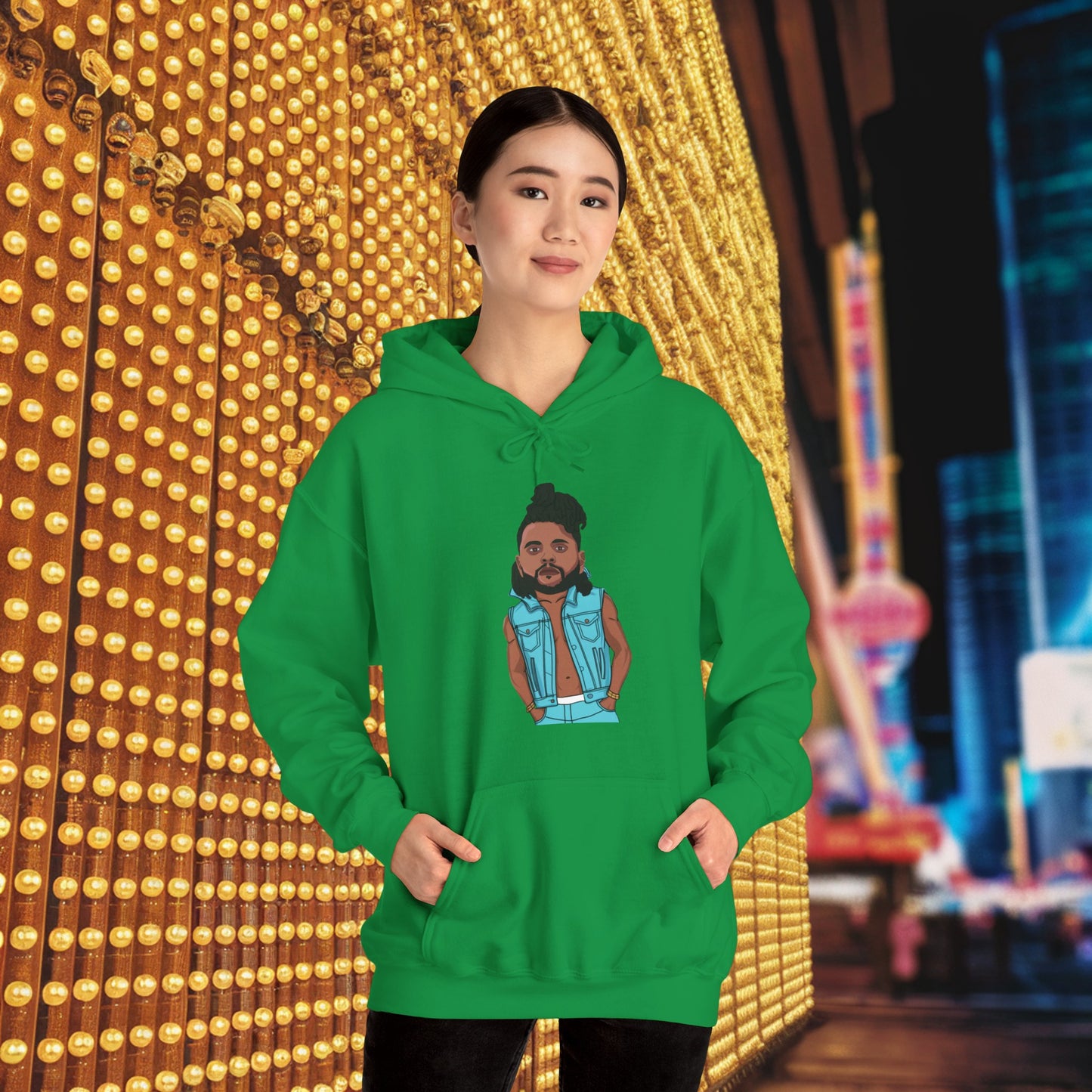 The Weeknd Unisex Heavy Blend Hooded Sweatshirt Irish Green Hoodies Music The Weeknd Printify