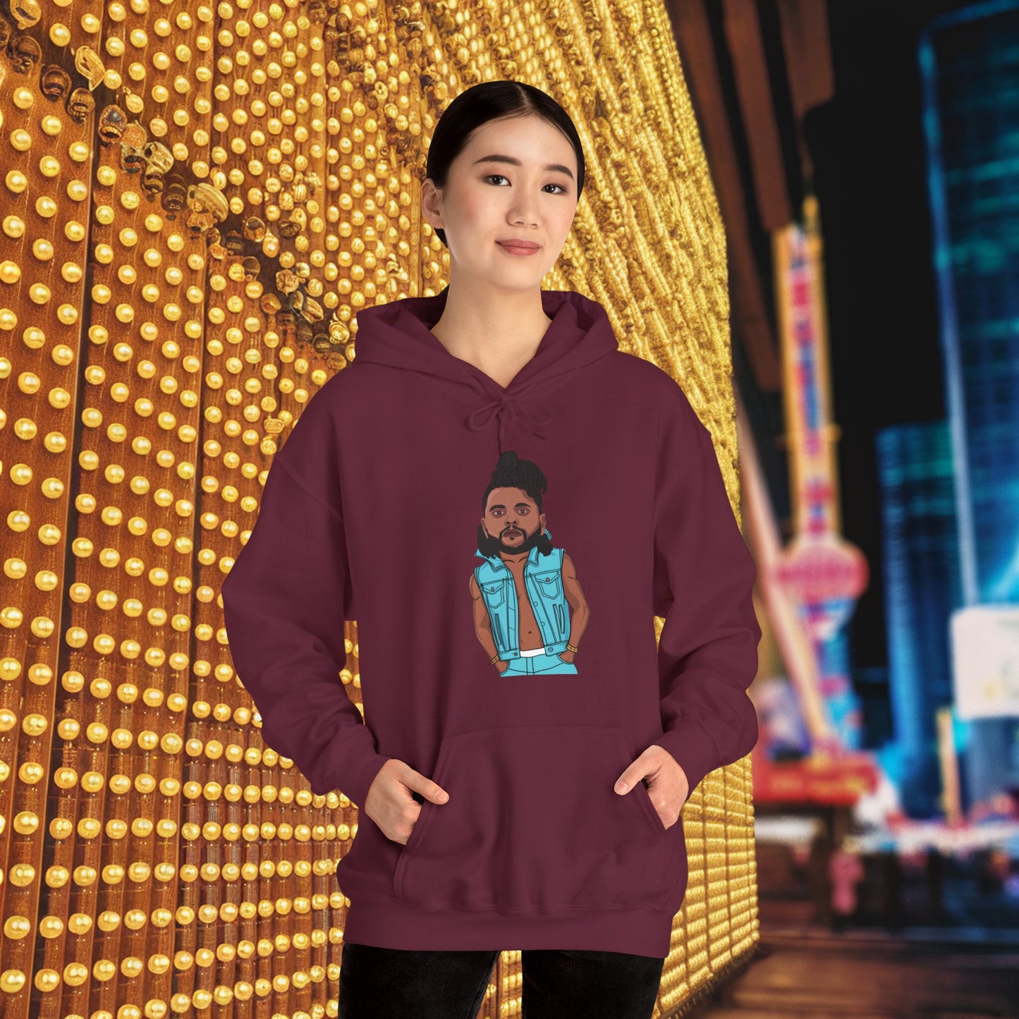 The Weeknd Unisex Heavy Blend Hooded Sweatshirt Maroon Hoodies Music The Weeknd Printify