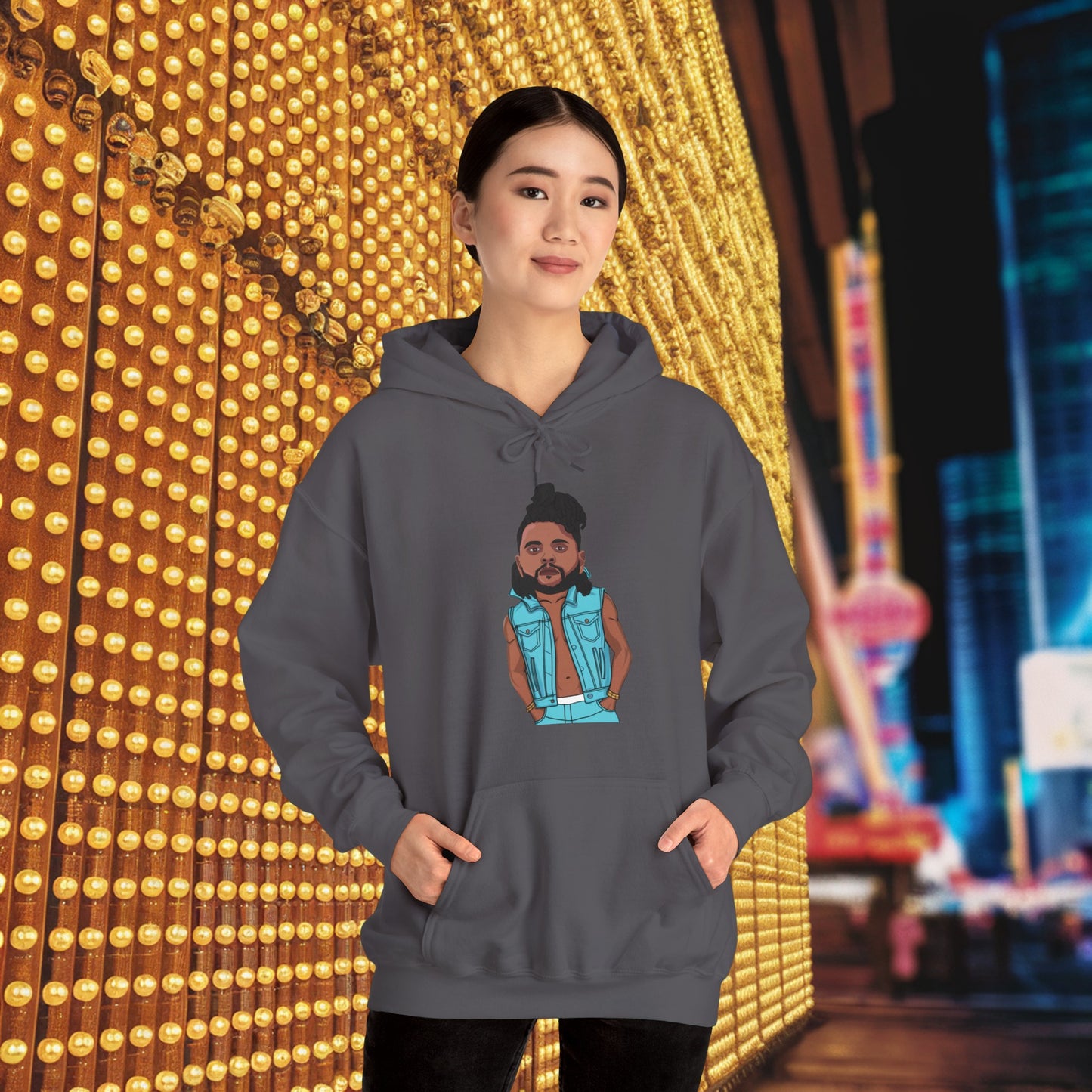 The Weeknd Unisex Heavy Blend Hooded Sweatshirt Charcoal Hoodies Music The Weeknd Printify