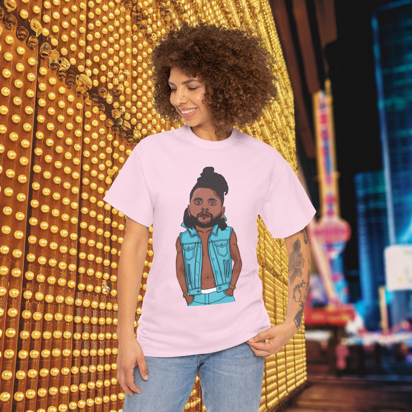 The Weeknd Unisex Heavy Cotton Tee Light Pink T-shirts Music The Weeknd Printify