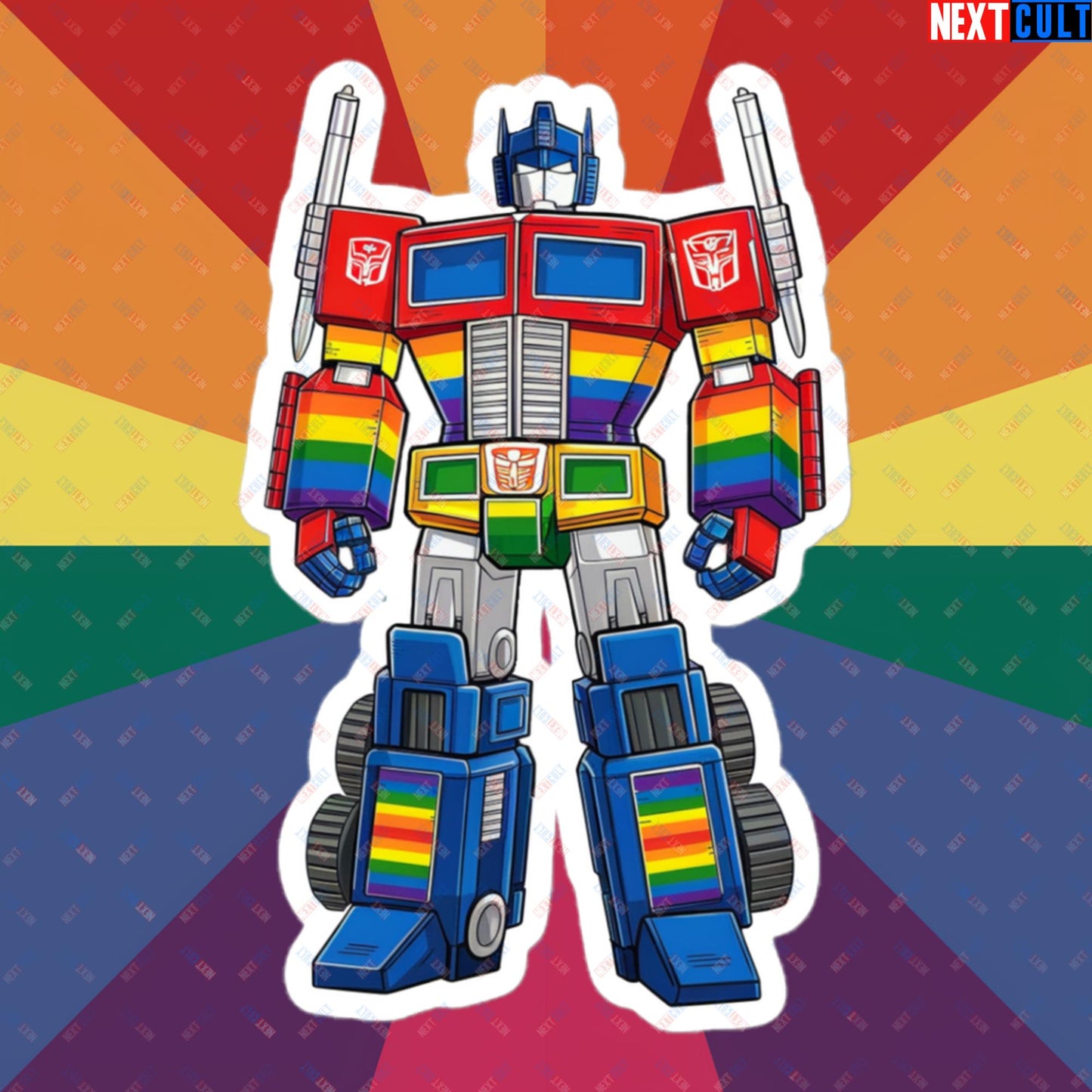 Transformer Transgender Pride Funny LGBTQ+ Bubble-free stickers 5.5″×5.5″ Stickers LGBTQ+ Movies Transformers Next Cult Brand