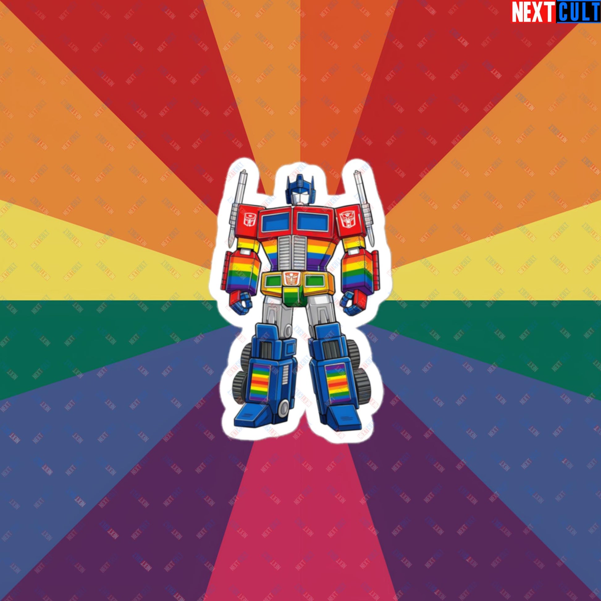 Transformer Transgender Pride Funny LGBTQ+ Bubble-free stickers 3″×3″ Stickers LGBTQ+ Movies Transformers Next Cult Brand