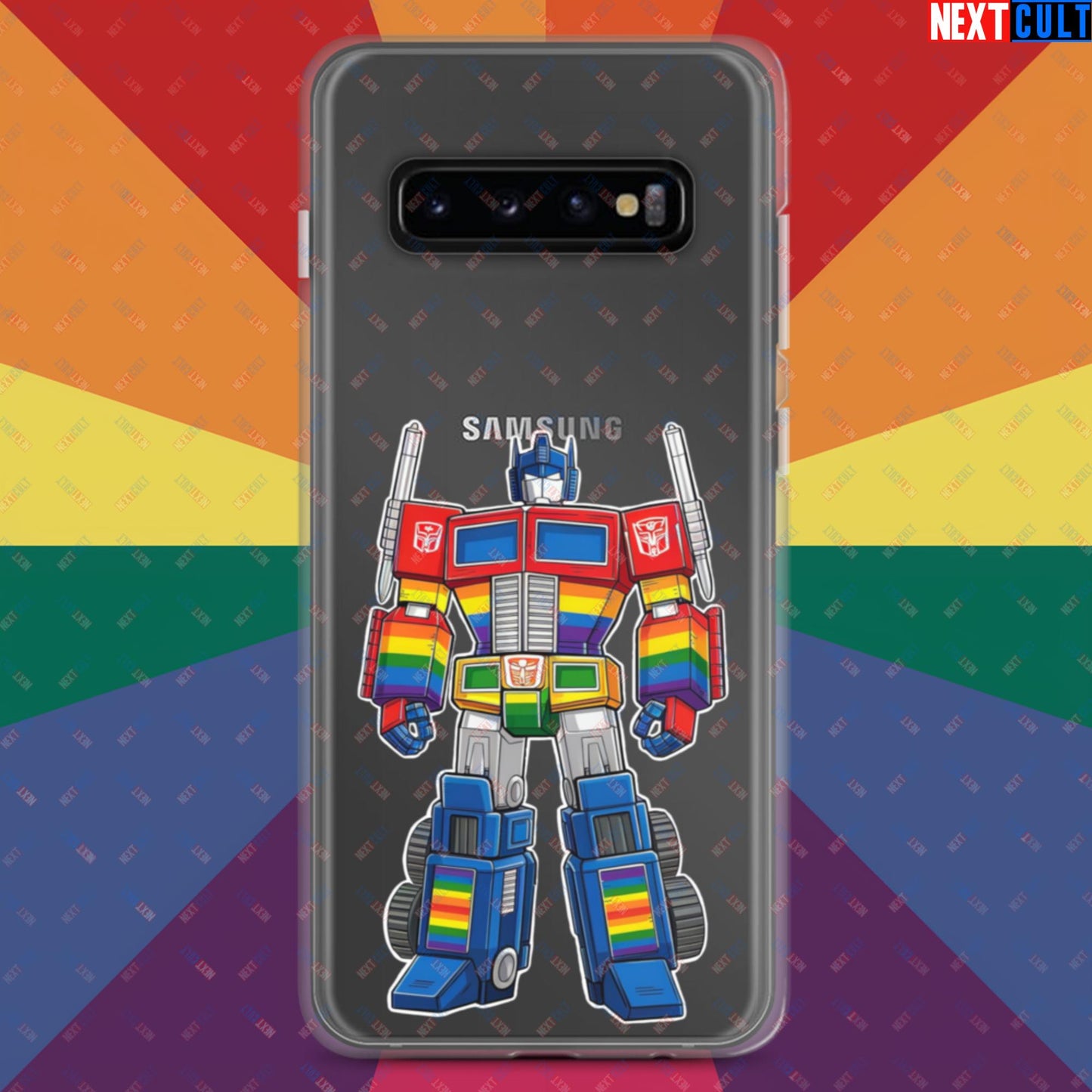 Transformer Transgender Pride Funny LGBTQ+ Clear Case for Samsung Samsung Galaxy S10+ Mobile Phone Cases LGBTQ+ Movies Transformers Next Cult Brand