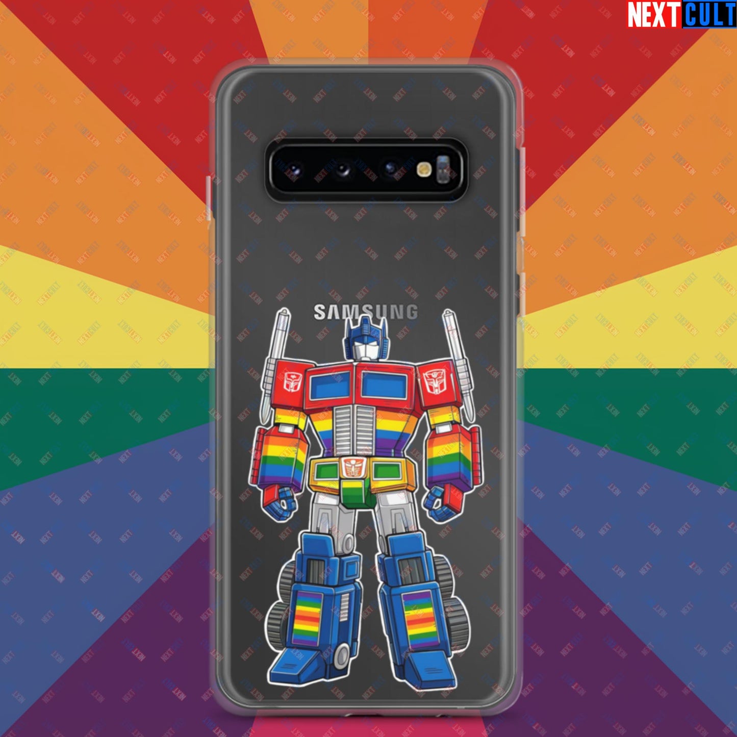 Transformer Transgender Pride Funny LGBTQ+ Clear Case for Samsung Samsung Galaxy S10 Mobile Phone Cases LGBTQ+ Movies Transformers Next Cult Brand