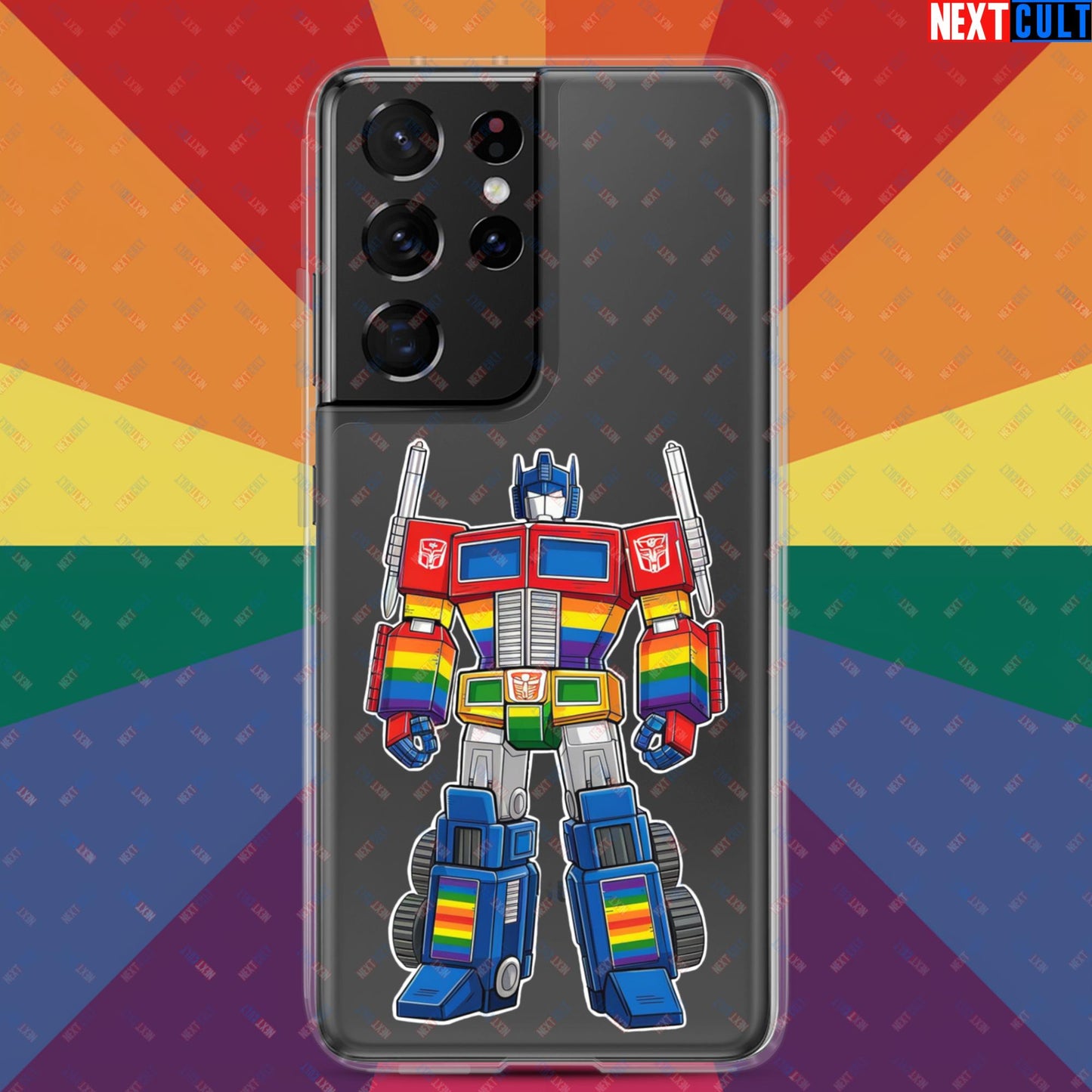 Transformer Transgender Pride Funny LGBTQ+ Clear Case for Samsung Samsung Galaxy S21 Ultra Mobile Phone Cases LGBTQ+ Movies Transformers Next Cult Brand