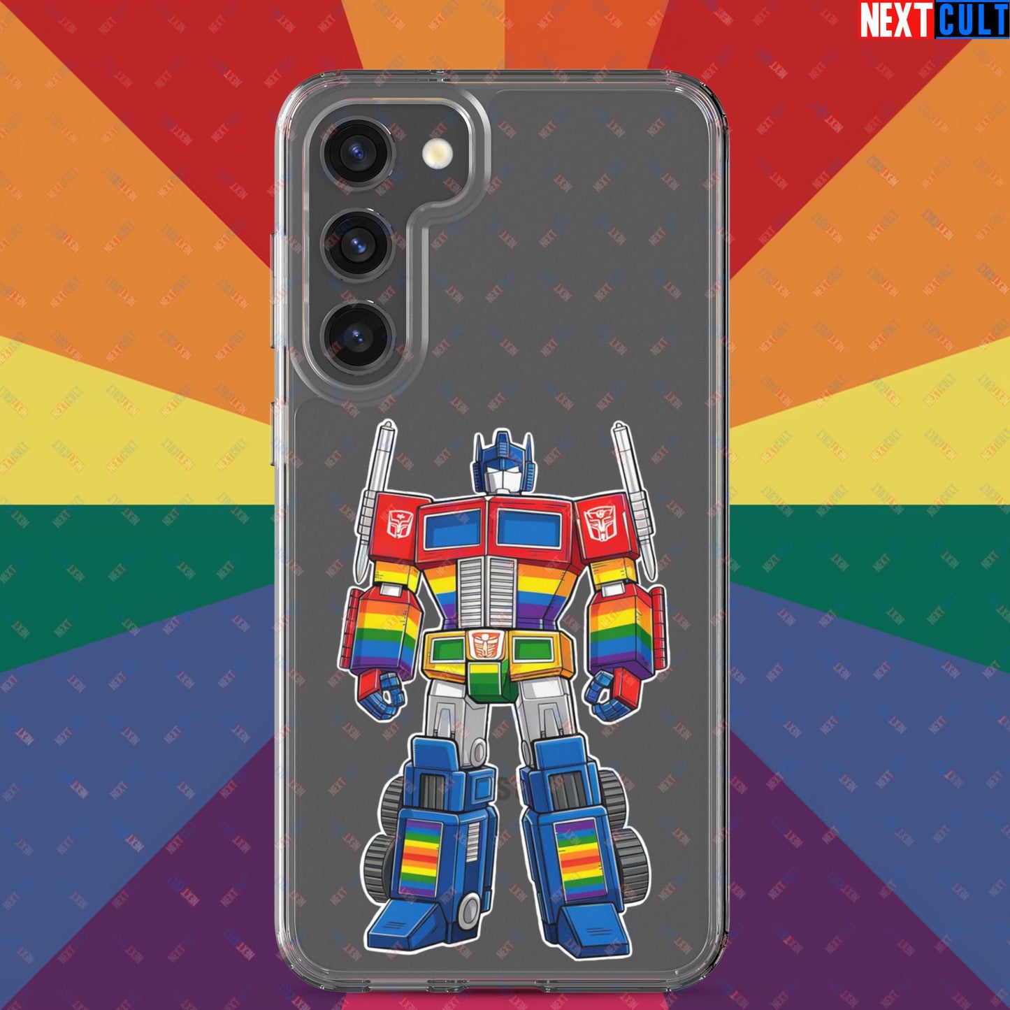 Transformer Transgender Pride Funny LGBTQ+ Clear Case for Samsung Samsung Galaxy S23 Plus Mobile Phone Cases LGBTQ+ Movies Transformers Next Cult Brand