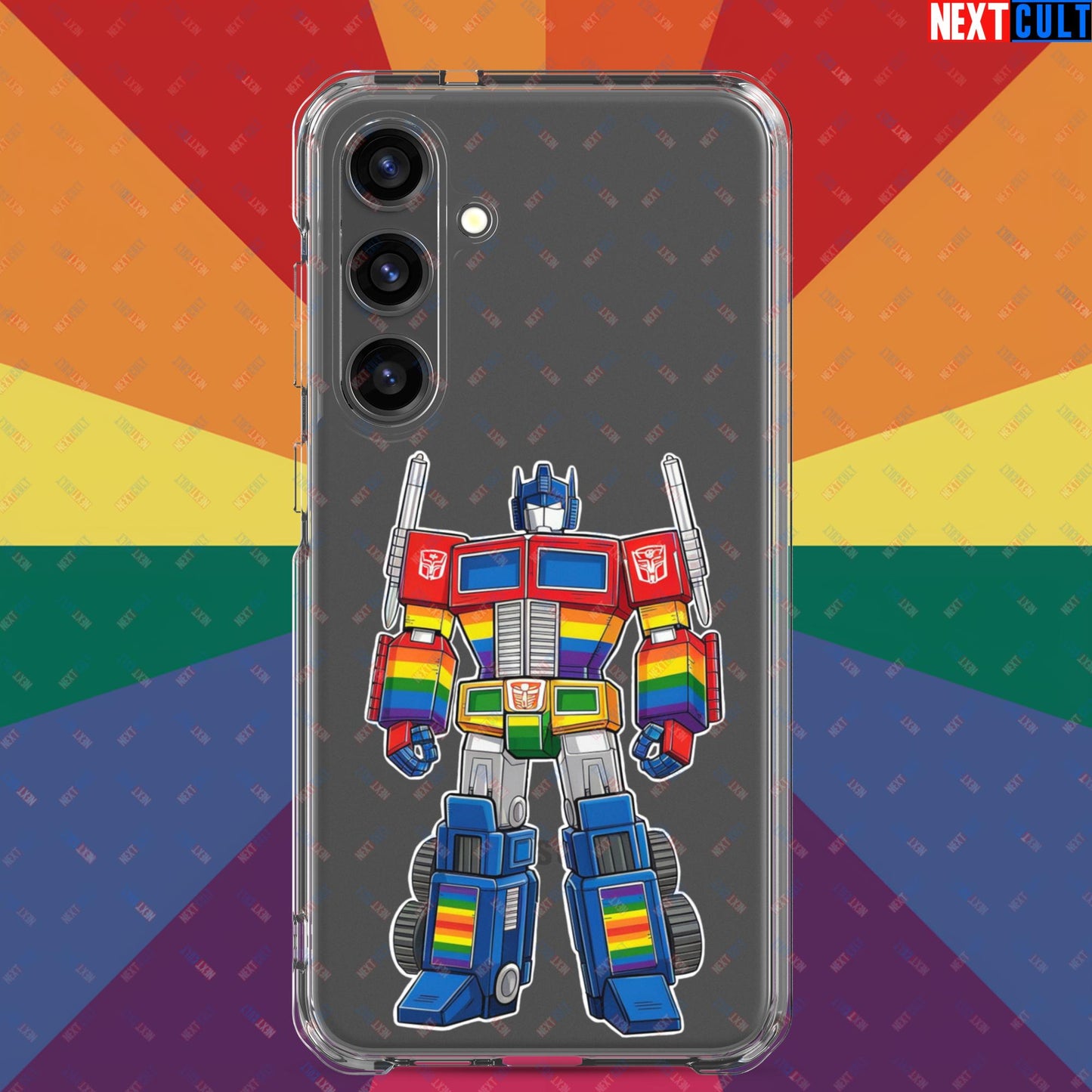 Transformer Transgender Pride Funny LGBTQ+ Clear Case for Samsung Samsung Galaxy S24 Plus Mobile Phone Cases LGBTQ+ Movies Transformers Next Cult Brand