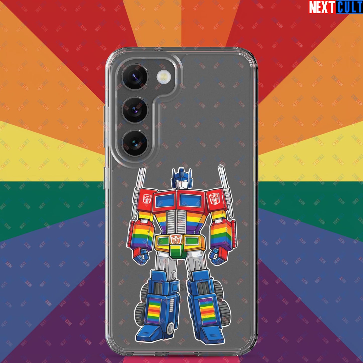 Transformer Transgender Pride Funny LGBTQ+ Clear Case for Samsung Samsung Galaxy S23 Mobile Phone Cases LGBTQ+ Movies Transformers Next Cult Brand